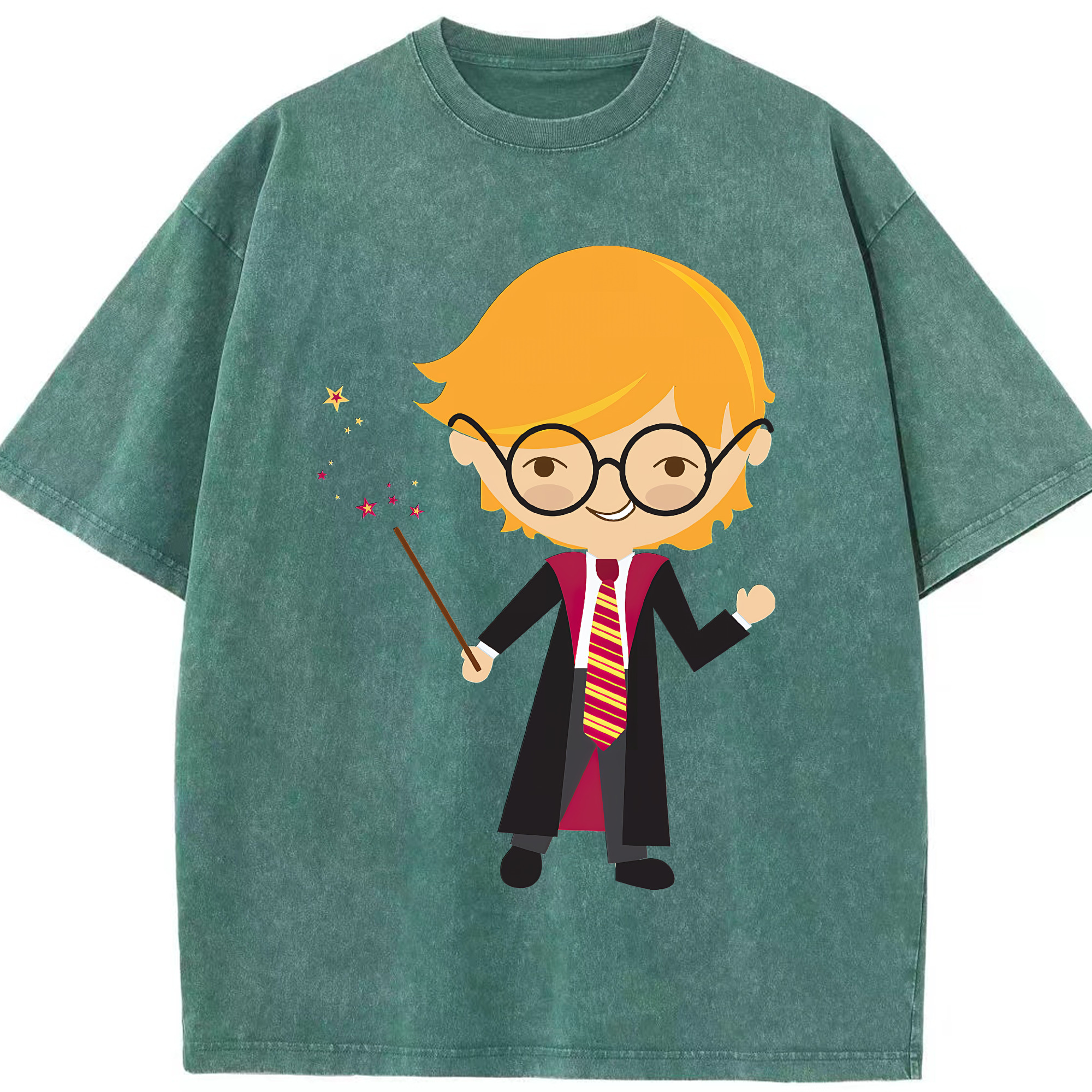 （画像用） Harry Potter ハリー・ポッターシリーズ 綿100% ヴィンテージ風 半袖Tシャツ（フロントプリント）